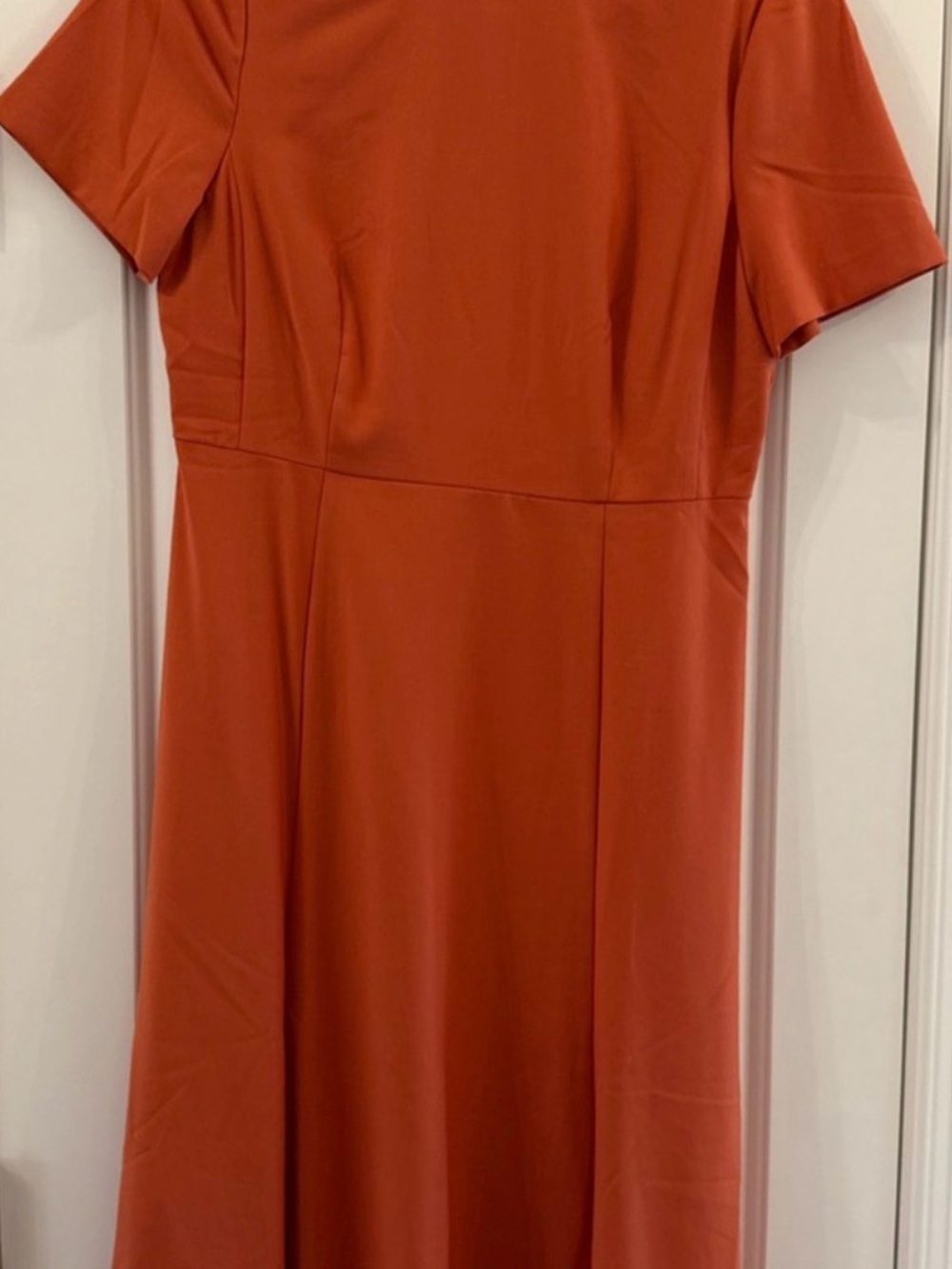 Ann Taylor Short-Sleeve Midi Dress - Rust Orange